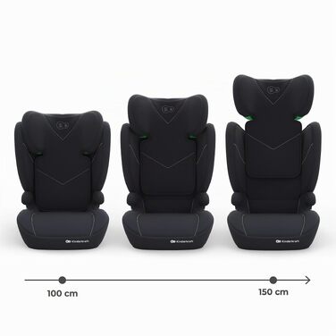 Дитяче автокрісло Kinderkraft I-SPARK 2 PRO (100-150 см), 2в1, стандарт i-Size, чорне