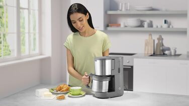 Кавоварка Braun PurShine KF1505GY з термос-кавником, фільтраційна, система OptiBrew, антикрапельна, авто-відключення, 1,2 л, 1000 Вт, сіра