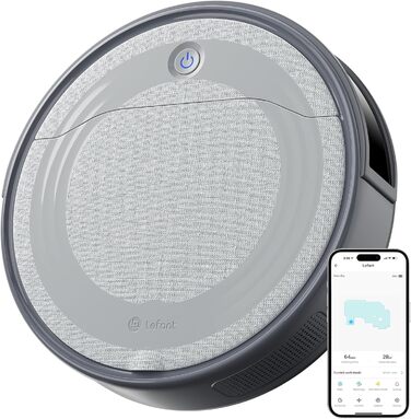 Робот-пилосос LEFANT M2 Plus з картографією, лазерною навігацією, 6000Pa, персоналізованим прибиранням, WiFi/App/Alexa, чорний (M310)