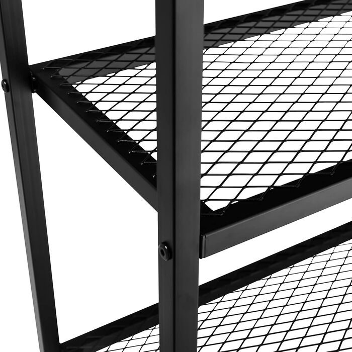 Консольний стіл tectake з скляною поверхнею, 100x41x80,5 см, 2 полиці, індустріальний стиль, дерево та чорний метал, для вітальні та коридору