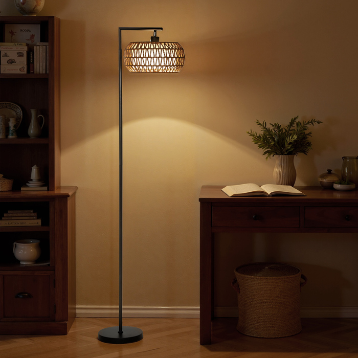 Стільна LED-торшер з подвійним абажуром, регульована яскравість, 3 кольори світла, чорний — для вітальні, спальні та офісу