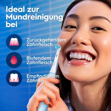 Електрична зубна щітка Oral-B iO Series 3, світло-блакитна (Ice Blue), 1 щітка + 3 смінні насадки