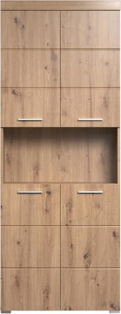 Шафа для ванної кімнати Trendteam Amanda, висока, широка, 73x190x31 см, дуб асті, сучасний дизайн