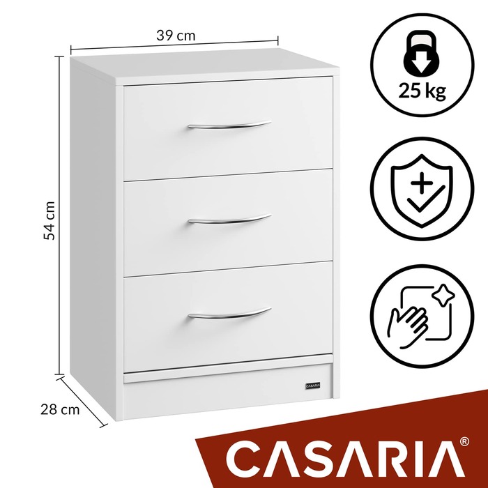 Тумбочка Елоїза набір з 2 білих 54x39x28см