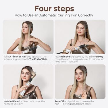 Набір для укладки волосся Hairstyler 5-в-1 з автоматичною плойкою та феном, білий