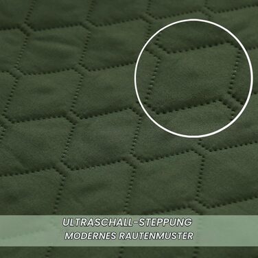 Двосторонній покривалло-плед Exclusivo Mezcla з наволочками, оливковий колір, 220 x 240 см