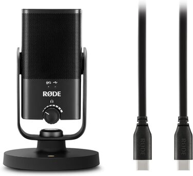 RØDE NT-USB Mini конденсаторний USB-мікрофон студійної якості з кабелем SC17 USB-C (1,5 м) — для подкастингу, стрімінгу, ігор, вокалу та інструментів, сумісний з Android і Mac