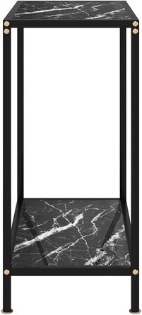 Консольний стіл vidaXL, скляний, чорний і білий, 60x35x75 см, сталева рама, фуршетний стіл для коридору, вітальні, туалетний столик