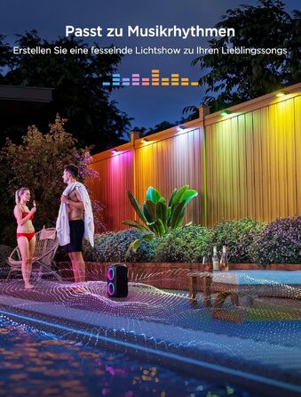 Розумні вуличні стінові світильники Govee Outdoor Wall Lights, RGBWIC, водонепроникні IP65, комплект 12 шт.