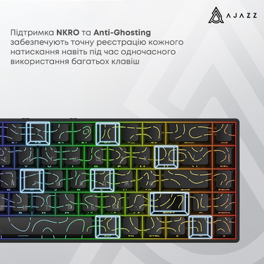 Ігрова магнітна клавіатура Ajazz AK680 V2 Ice Island Magnetic Switch (AK680-V2-I-S-W)
