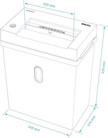 Шредер IDEAL Shredcat 8200 CC: безпечне знищення документів (P-4, 4x40 мм), до 14 аркушів, тихий, надійний, німецький виробник