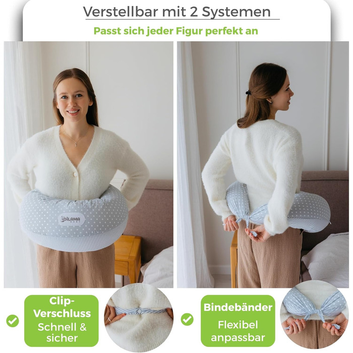 Подушка для вагітних Dilamababy з Memory Foam, бавовняний чохол, підтримка для годування груддю, XXL розмір