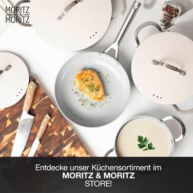 Набір каструль і сковорідок Moritz & Moritz, 7 предметів, алюмінієвий, з кришками, для індукції та всіх типів плит