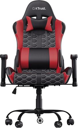 Ігрове крісло Trust Gaming GXT 708R Resto, обертається на 360°, офісне крісло з знімними подушками, регульована висота, фіксація, червоне