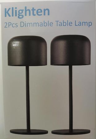 Klighten Набір з 2-х бездротових LED настільних ламп з акумулятором, димуванням, IP54, 21 см, USB-C, для дому та вулиці, антрацит, 3000K-6000K, тепле/нейтральне/холодне світло