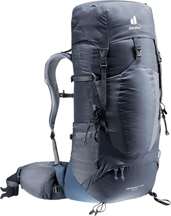 Рюкзак для трекінгу Deuter Aircontact Lite 40+10 л, чорний-синій, легкий, одноколірний