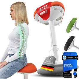 Офісний стілець-сідалка SMART-Sitzen з ефектом свингу, регульована висота, обертовий, помаранчевий. Ергономічний стілець для дому та офісу, нековзний.