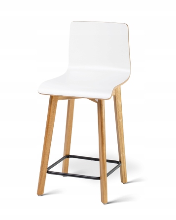 Барний стілець Hoker Deltachairs, білий/дуб, дерево, 90 см