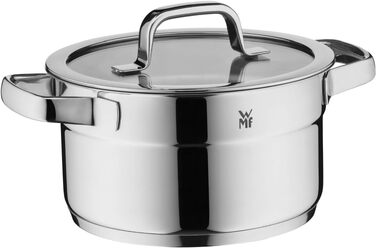 Набір каструль WMF Compact Cuisine 4 предмети для індукції з кришками, нержавіюча сталь Cromargan, з внутрішньою шкалою