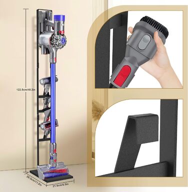 Підставка для пилососа OUTBROS, сумісна з Dyson Gen5, V15s, V15, V12 Slim, V11, V10, V8, V7, V6, металева стійка без свердління, чорна