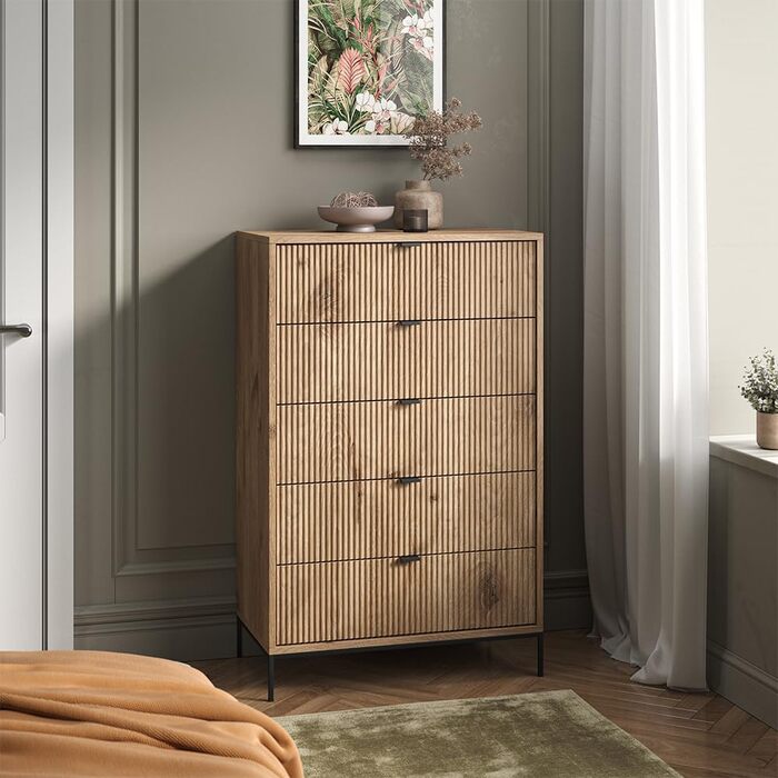 Комод Vicco Eliza Дуб Вікінг 76x120 см з 5 шухлядами