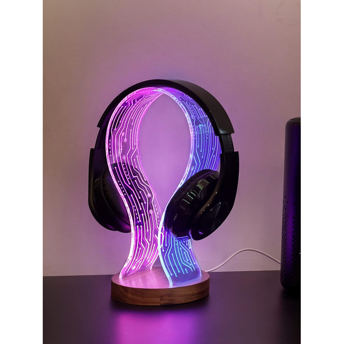 Підставка для навушників YuanDian з підсвіткою RGB, геймерський тримач для гарнітури на стіл, 16 кольорів, аксесуар для ігрової кімнати, подарунок для геймерів