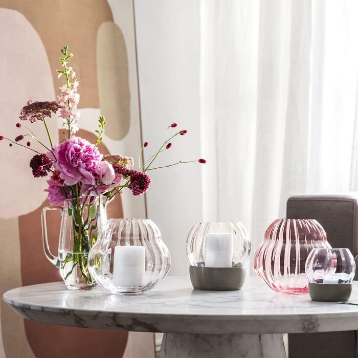 Ваза Villeroy & Boch Rose Garden Rosa 15,5 см для квітів з кришталевого скла - декор для дому, стійка до посудомийної машини