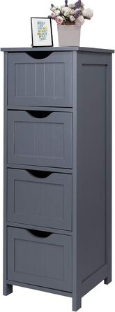 ESituro SBP0054 шафа для ванної з 4 кошиками, сіра, МДФ, органайзер-комод з шухлядами