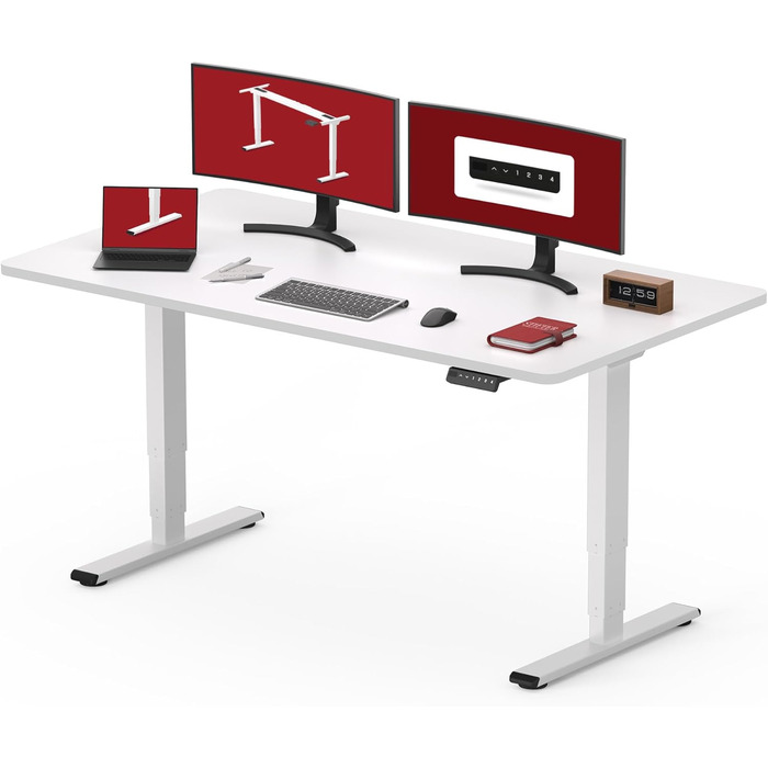 Електричний ергономічний стіл SANODESK з регулюванням висоти, безшумний двомоторний механізм, стільниця 120x80 см