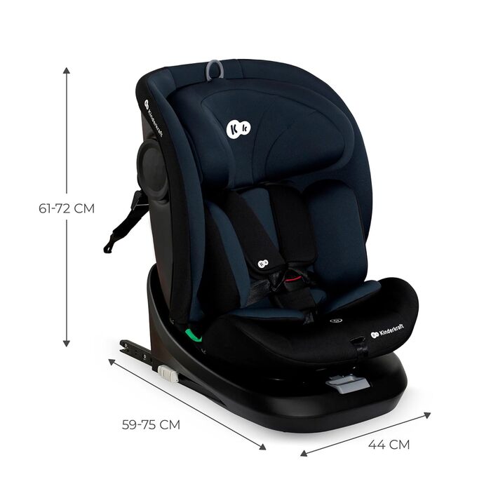 Дитяче автокрісло Kinderkraft I-GROW 0-36 кг, I-SIZE 40-150 см, 360° з обертанням, Isofix, FWF/RWF, регульована спинка та підголівник, графітово-чорний