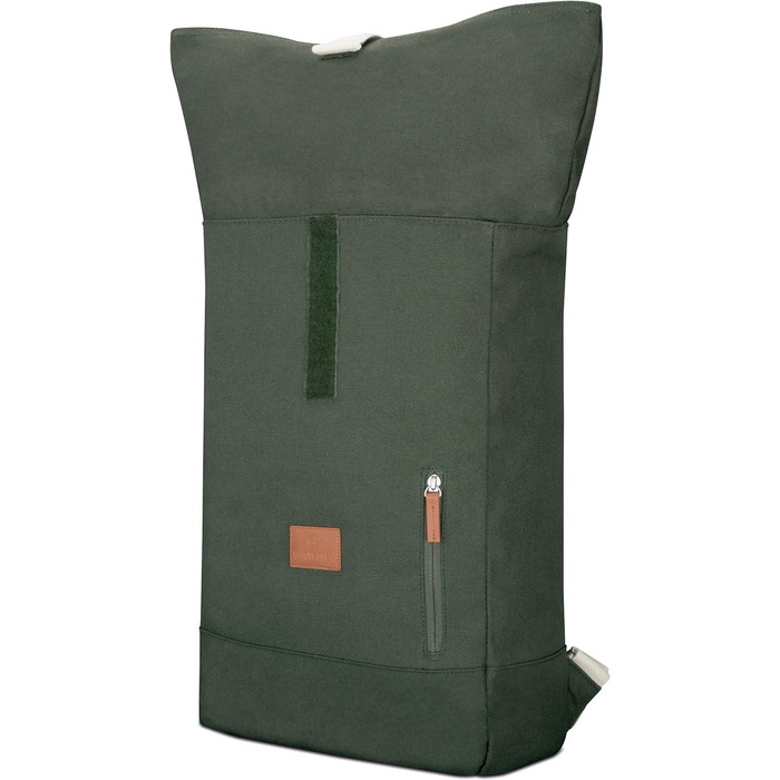 Рюкзак Johnny Urban Rolltop Adam Large для жінок і чоловіків, відділення для ноутбука 16'', міцний водовідштовхувальний бавовняний канвас, зелений