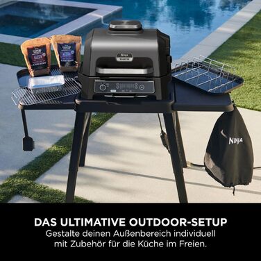 Чохол для гриля Ninja Woodfire XL, офіційний аксесуар, сумісний з BBQ OG850/OG901, водостійкий, захист від сонця, з шнурком, чорний