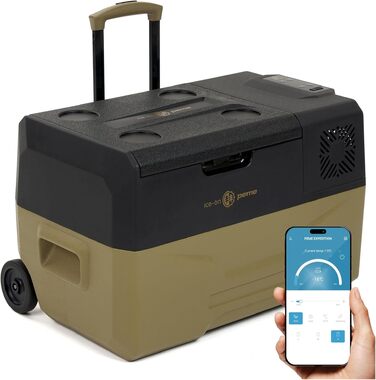 Автохолодильник електричний Peme Kompressor 27/39L для авто, кемпінгу: охолодження та підігрів, 12/24/220V, дисплей, Expedition (Storm Sand)
