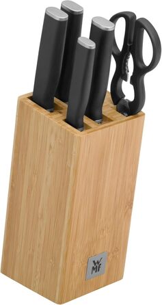 Набір ножів WMF Kineo з підставкою (6 предметів), Made in Germany, бамбукова підставка, нержавіюча сталь