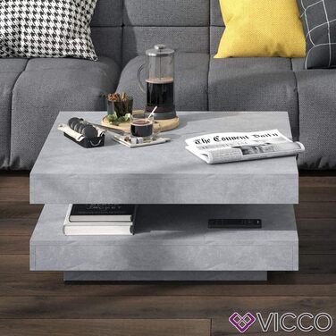 Журнальний стіл Vicco Elias, бетон, 70x34 см