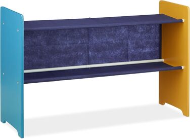 Дитяча полиця Relaxdays з 9 текстильними коробами, монстри, 70x92,5x30 см, іграшковий органайзер для кімнати, синій, бірюзовий, оранжевий