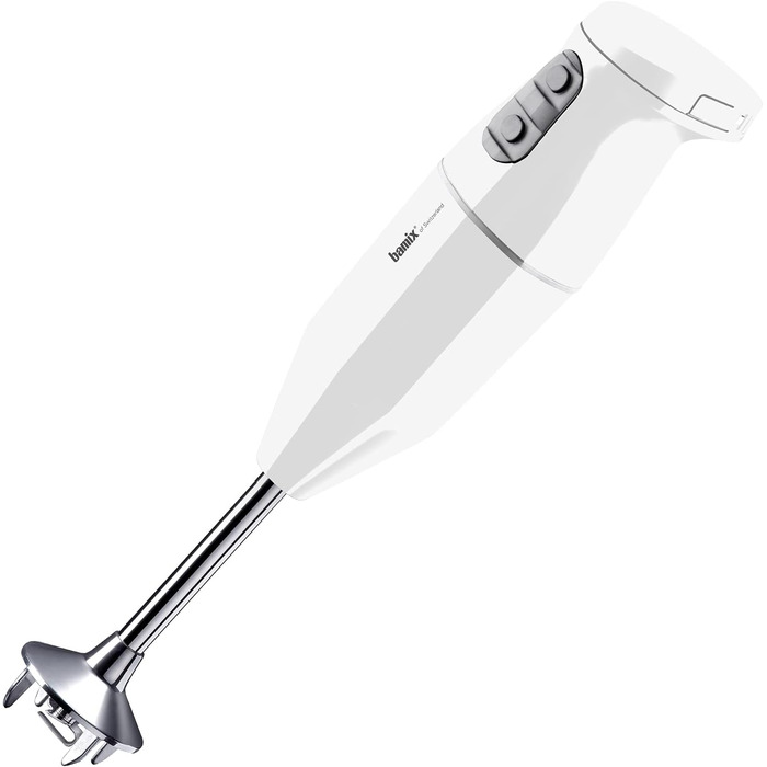 Бездротовий блендер bamix cordless PLUS, 250 Вт, 3 швидкості, набір з мультиножем, вінчиком і диском для збивання, нержавіюча сталь, Швейцарія, білий
