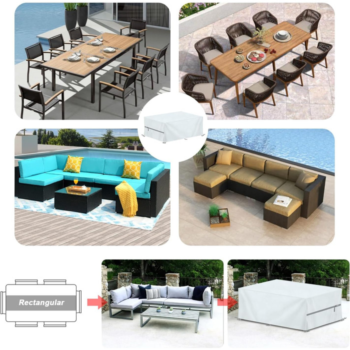 Чохол для садових меблів LAMUNI водонепроникний 420D Oxford 220x90x80 см