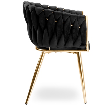 Обивочне велюрове крісло COFTON Gold velvet, чорне
