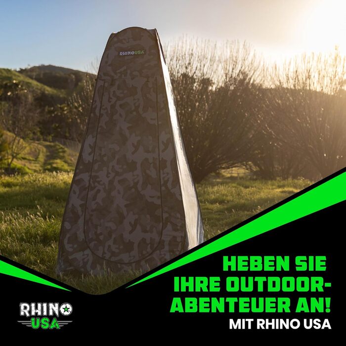 Складаний намет-роздягалка Rhino USA: водонепроникний кемпінговий намет для душу, туалету та переодягання, легкий та міцний Pop Up намет для пляжу та outdoor