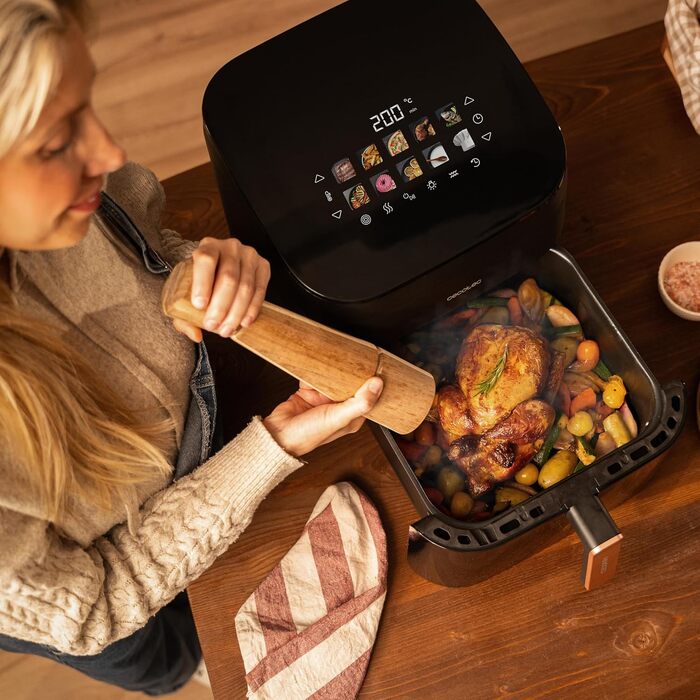 Аерофритюрниця-гриль Cecotec Cecofry & Grill Smokin' 6500 Plus 6.5л, 2200 Вт, з функцією копчення, подвійним грилем та вікном