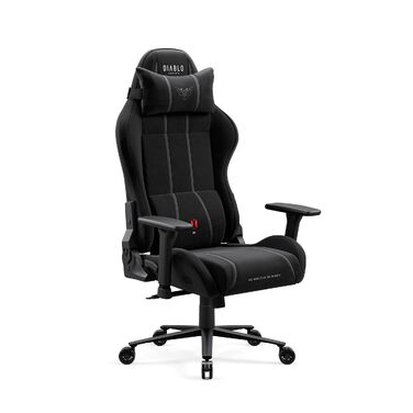 Ігрове крісло Diablo Gaming для дітей та підлітків, тканина, 3D підлокітники, Burned Black, розмір L