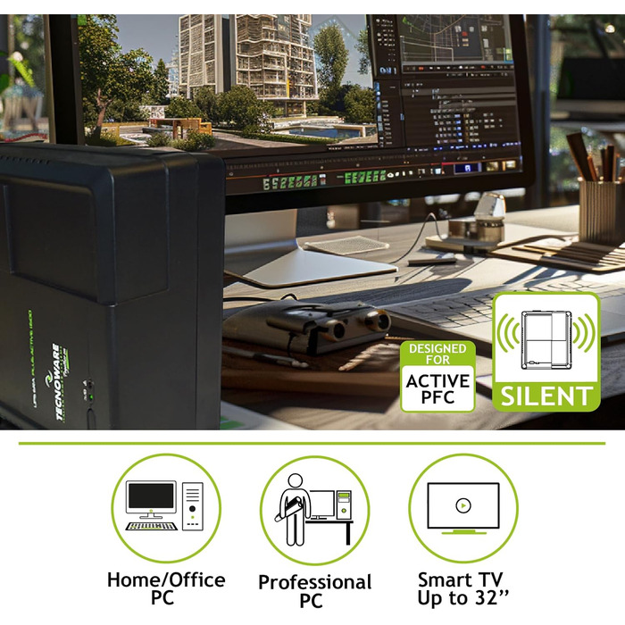 UPS Tecnoware ERA PLUS DC: Джерело безперебійного живлення для відеоспостереження та Wi-Fi, Powerbank 8800mAh, POE 24V/48V, захист від перепадів напруги та відключень до 240 хв