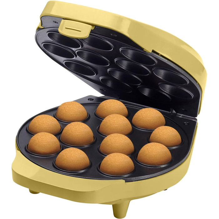 У ретро-дизайні, включаючи Cake-Pop-Butler, виделка та 12 паличок, 700 Вт, Cake-pop Maker Yellow