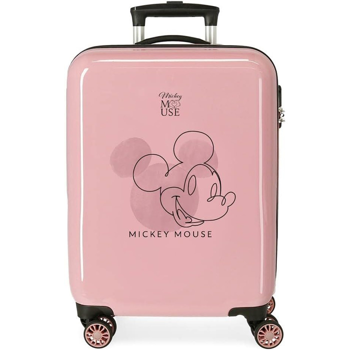 Дитяча валіза Disney Mickey, рожевий, 38x55x20 см, ABS, кодовий замок, 34 л, 2 кг, 4 колеса, ручна поклажа
