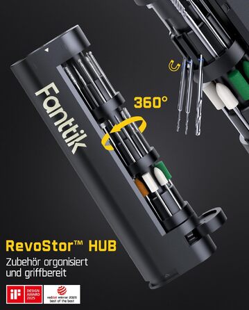 Multifunkціональний акумуляторний інструмент Fanttik F2 Master Mini (Полірування, 3D-друк, гравірування) - 35 насадок, 5 швидкостей, 25000 об/хв, червоний