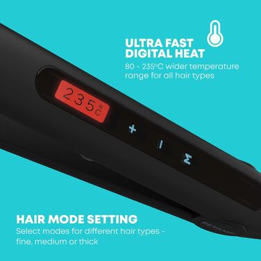 Керамічний прасочку для волосся Revamp Progloss Touch Digital з оліями, професійний випрямляч і плойка з сенсорною температурною контролю, 3 м кабель