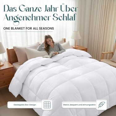 Ковдра Utopia Bedding без чохла 220x240 см, тепла та пухнаста зимова ковдра, біла