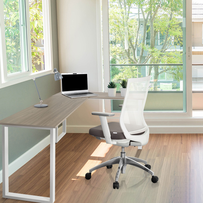 Робочий стіл WORKSPACE BASIC I 165 x 120 см сірий / білий hjh OFFICE