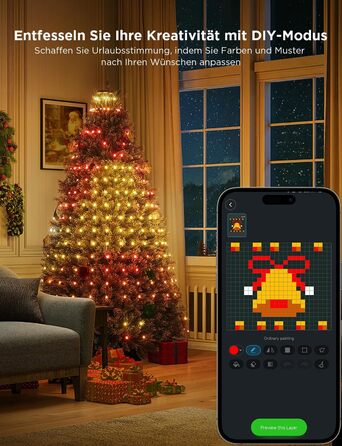Розумна гірлянда Govee для ялинки, 480 LED RGBIC, 2м*24, водонепроникна IP65, для дому, 60+ режимів, сумісна з Alexa, зелений дріт